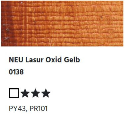 LUKAS 1862 Feinste Ölfarben - NEU Lasur Oxid Gelb 0138 (37ml)