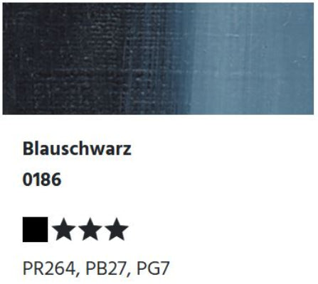 LUKAS 1862 Feinste Ölfarben - Blauschwarz 0186 (37ml)