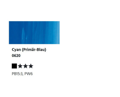 Mezcla de agua LUKAS BERLIN. Pintura al óleo - 0620 Cian (Azul primario) (37/200ml)