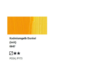 Mezcla de agua LUKAS BERLIN. Pintura al óleo - 0647 Amarillo cadmio oscuro (37ml)