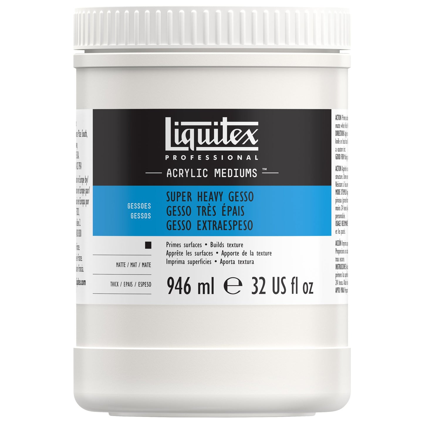 LIQUITEX Professional Acrylic Medium - SUPER HEAVY Gesso (946ml)