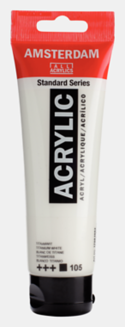 Estándar acrílico AMSTERDAM - Blanco titanio 105 (120ml)