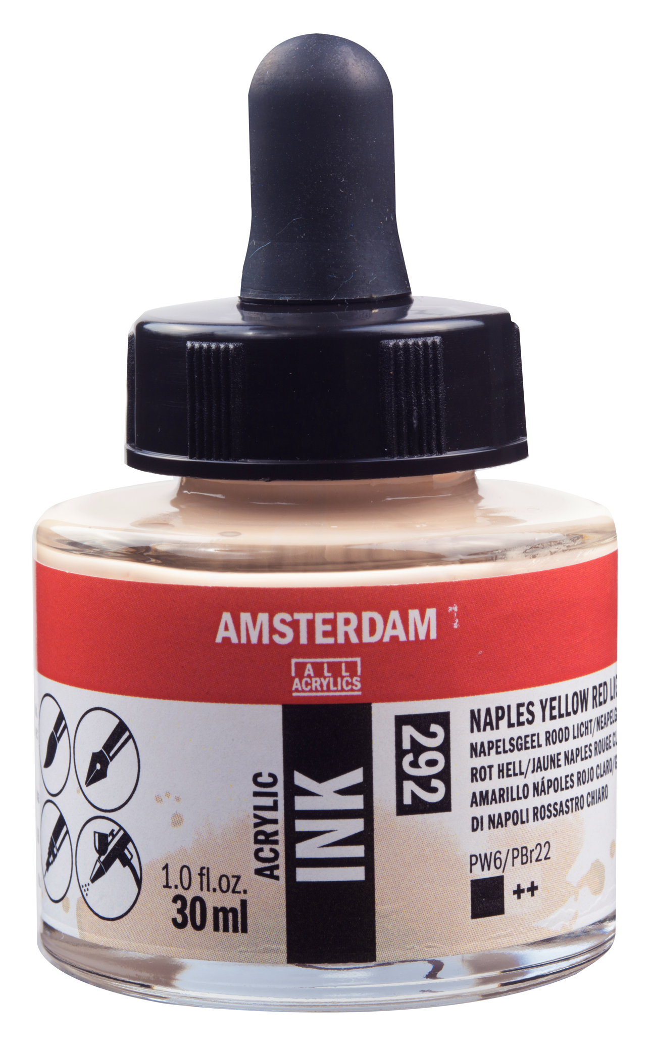 Royal Talens AMSTERDAM Acrylic Ink - Neapelgelb Rot hell 292 (30ml)