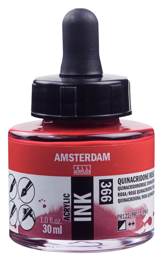 Royal Talens AMSTERDAM Acrylic Ink - Chinacridon Rosa  366 (30ml)