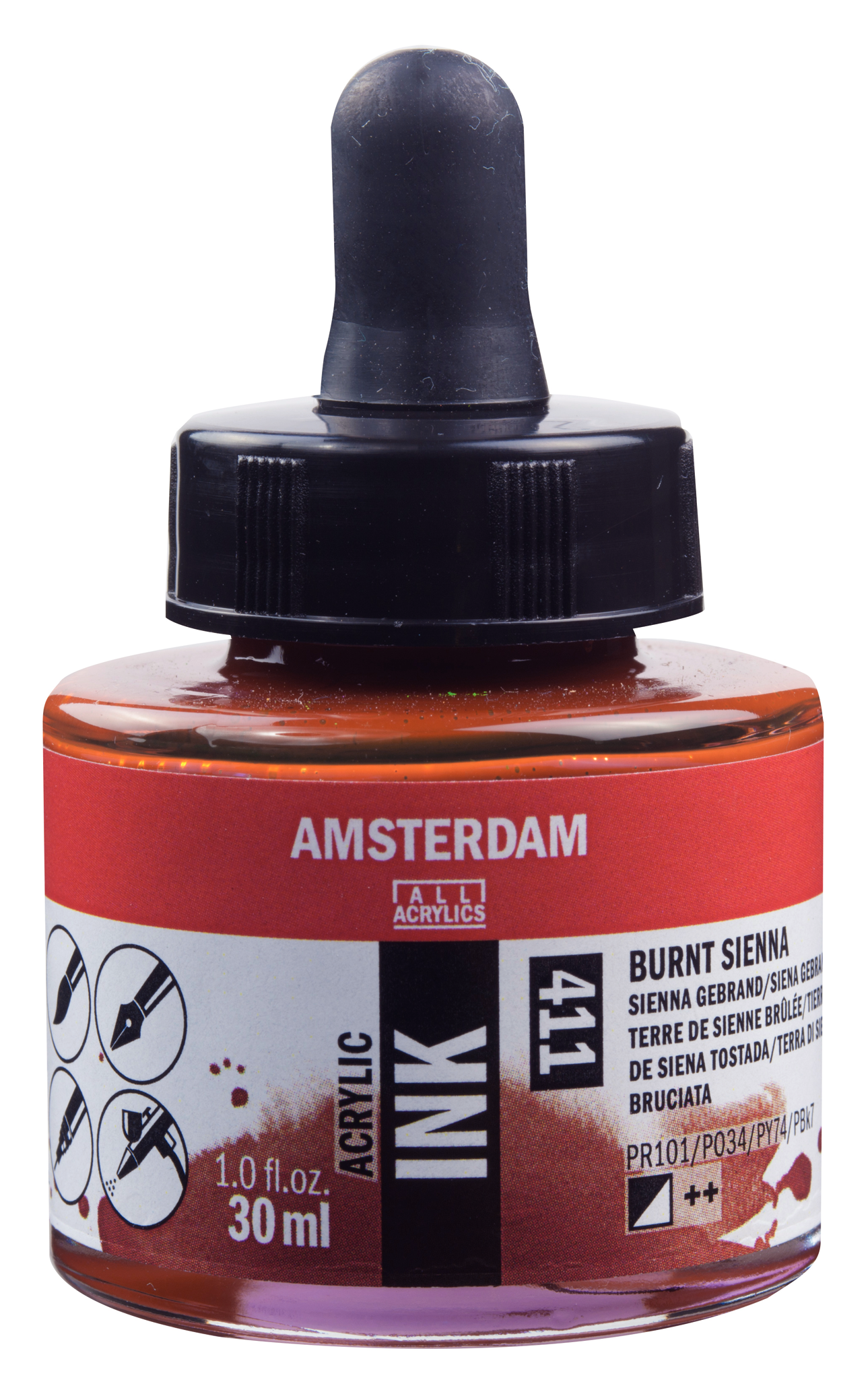 Royal Talens AMSTERDAM Acrylic Ink - Siena gebrannt 411 (30ml)