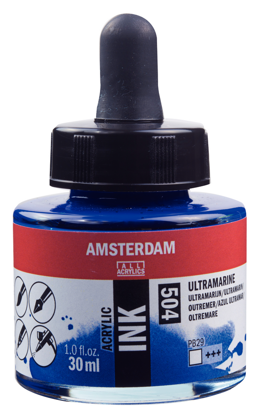 Royal Talens AMSTERDAM Acrylic Ink - Ultramarin  504 (30ml)