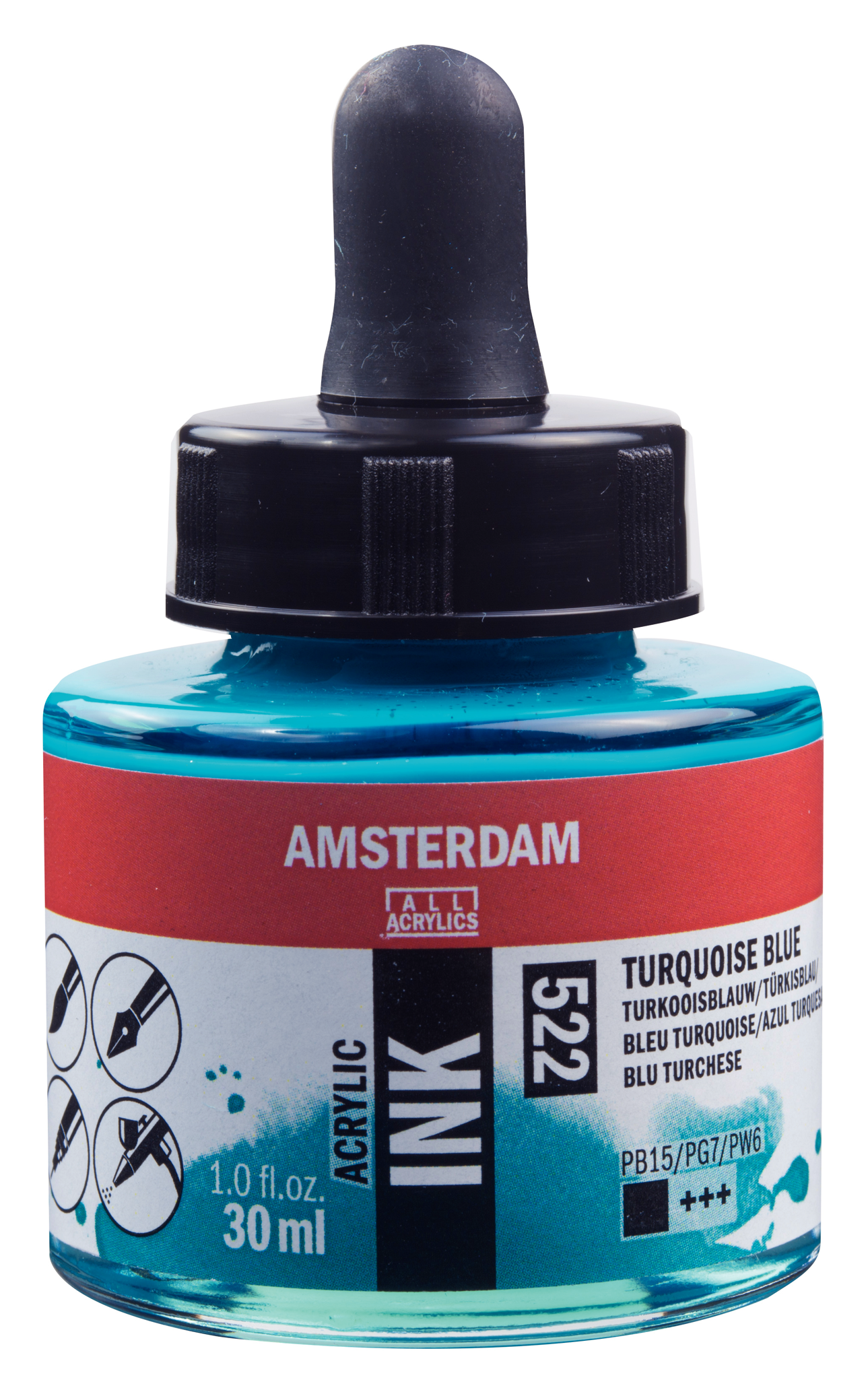 Royal Talens AMSTERDAM Acrylic Ink - Türkisblau 522 (30ml)