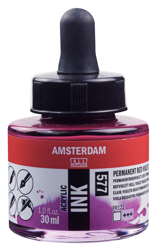 Royal Talens AMSTERDAM Acrylic Ink - Rotviolett Hell Permanent  577 (30ml)