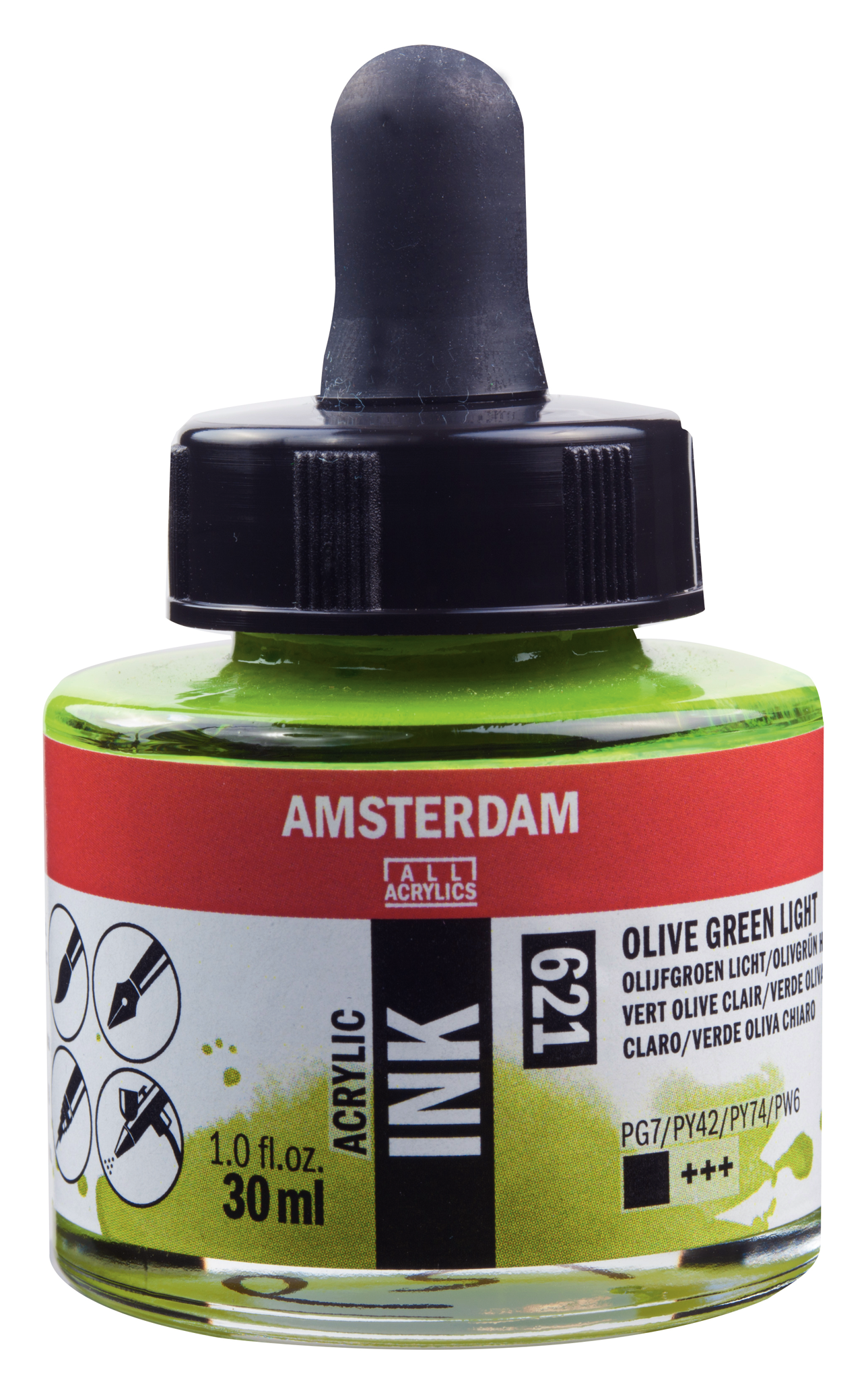 Royal Talens AMSTERDAM Acrylic Ink - Olivgrün Hell 621 (30ml)