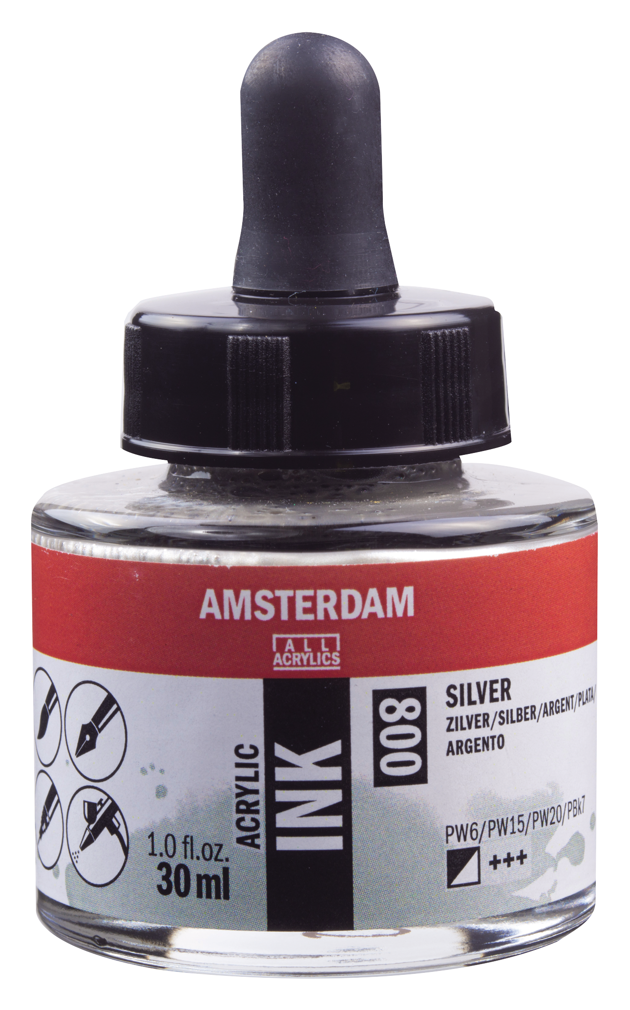 Royal Talens AMSTERDAM Acrylic Ink - Silber 800 (30ml)