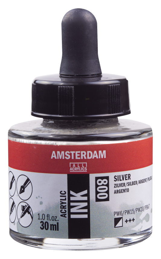 Royal Talens AMSTERDAM Acrylic Ink - Silber  800 (30ml)