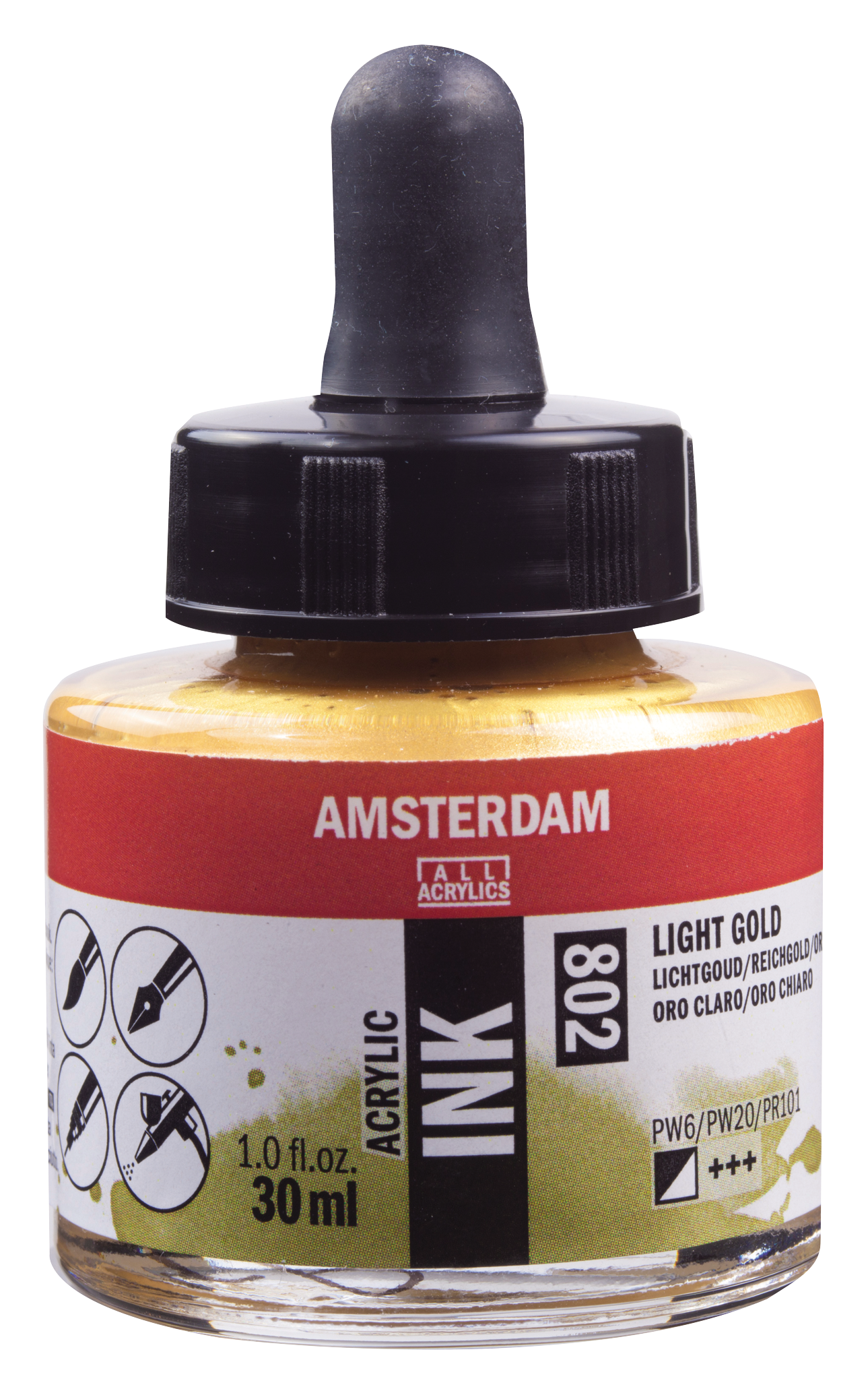 Royal Talens AMSTERDAM Acrylic Ink - Reichgold 802 (30ml)