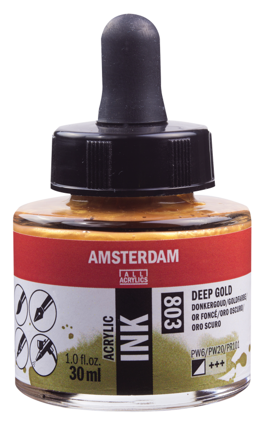 Royal Talens AMSTERDAM Acrylic Ink - Dunkelgold  803 (30ml)