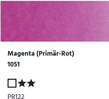 LUKAS Aquarell 1862 Feuchte Künstler-Aquarellfarbe - Magenta (Primär-Rot) 1051 (1/2 N.)