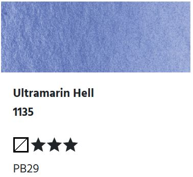 LUKAS Aquarell 1862 Feuchte Künstler-Aquarellfarbe - Ultramarin Hell 1135 (1/2 N.)
