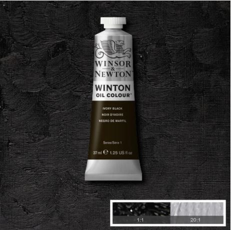 WINSOR&NEWTON Winton Feine Ölfarbe - ELFENBEINSCHWARZ 331 (37ml)