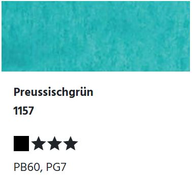 LUKAS Aquarell 1862 Feuchte Künstler-Aquarellfarbe - Preussischgrün 1157 (1/2 N.)