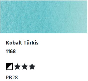 LUKAS Aquarell 1862 Feuchte Künstler-Aquarellfarbe - Kobalt Türkis 1168 (1/2 N.)
