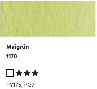 LUKAS Aquarell 1862 Feuchte Künstler-Aquarellfarbe - Maigrün 1170 (1/2 N.)