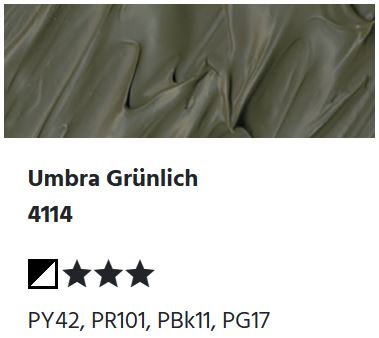 LUKAS Cryl PASTOS (HEAVY BODY) - Umbra Grünlich 4114 (37ml)