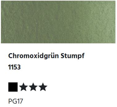 LUKAS Aquarell 1862 Feuchte Künstler-Aquarellfarbe - Chromoxidgrün Stumpf 1153 (1/2 N.)