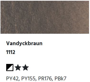 LUKAS Aquarell 1862 Feuchte Künstler-Aquarellfarbe - Vandyckbraun 1112 (1/2 N.)