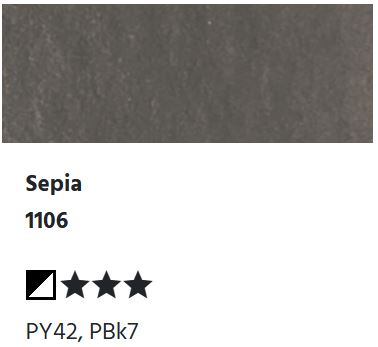 LUKAS Aquarell 1862 Feuchte Künstler-Aquarellfarbe - Sepia 1106 (1/2 N.)