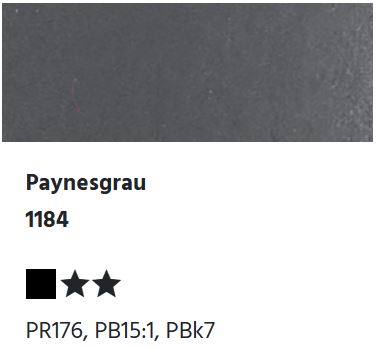 LUKAS Aquarell 1862 Feuchte Künstler-Aquarellfarbe - Paynesgrau 1184 (1/2 N.)