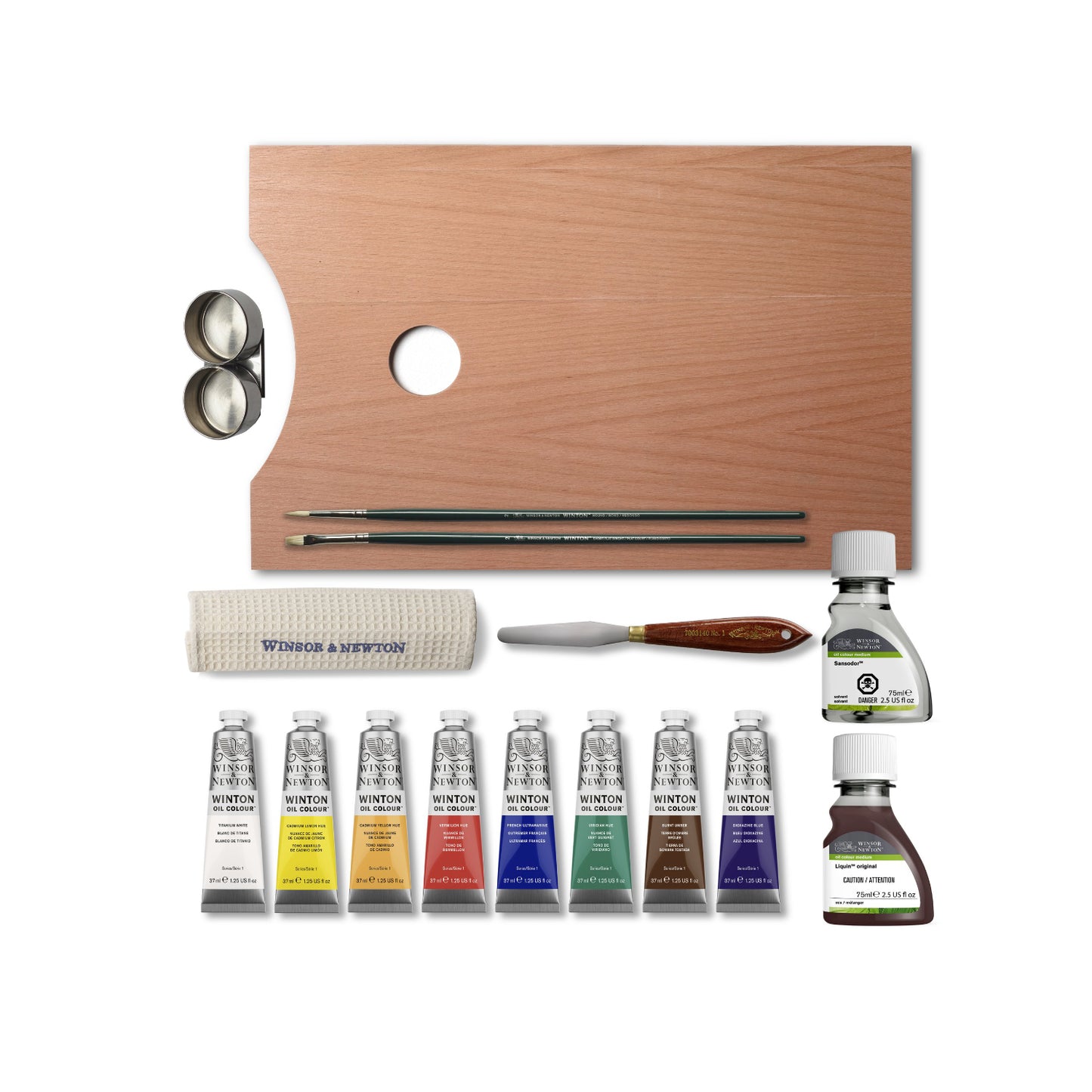 WINSOR & NEWTON Winton Ölfarben Komplettset im Holzkoffer (8x37ml)