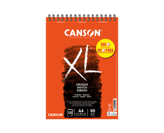 CANSON XL Croquis Skizzenblock A4 & A3 (Spiral, 100BL+20BL gratis)