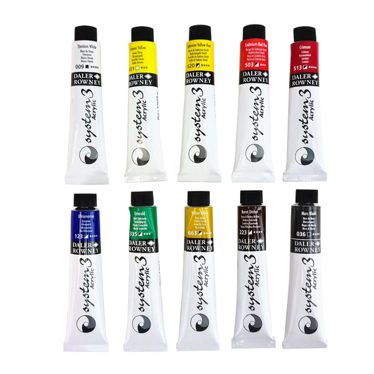 DALER ROWNEY System3 Acrylfarben Einsteiger-Set (10x22ml)