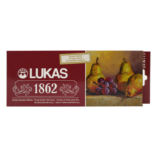 NUEVO a precio de lanzamiento: Juego de edición especial de 12 juegos de pintura al óleo LUKAS 1862 (incl. 10 colores nuevos)