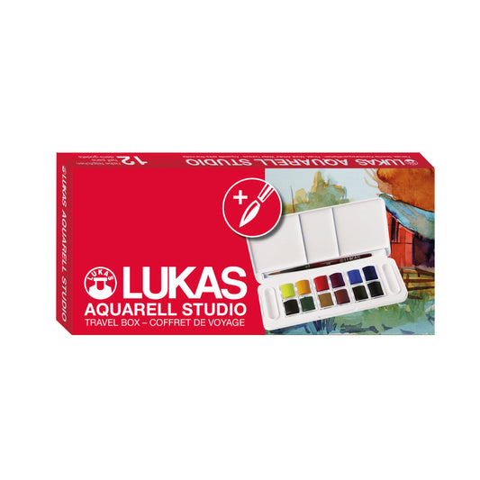 LUKAS Aquarell Studio Travel Set (12 halbe Näpfchen)