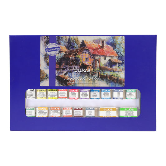 Lukas Aquarell 1862 Jubiläumsset (16 halbe & 2 ganze Näpfchen)