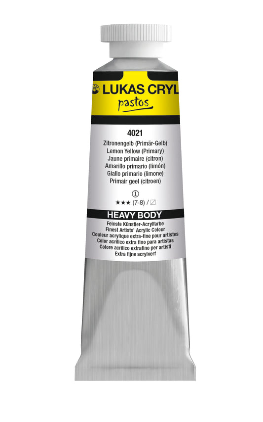 LUKAS Cryl PASTOS (HEAVY BODY) - Zitronengelb (Primär-Gelb) 4021 (37ml)