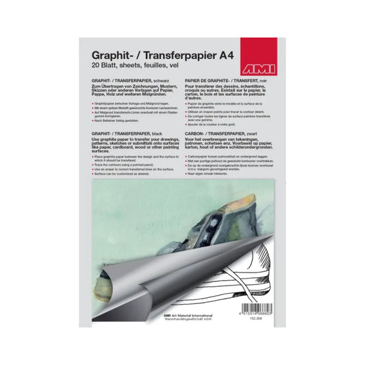 AMI Graphitpapier A4 (5/20 Bögen, schwarz)