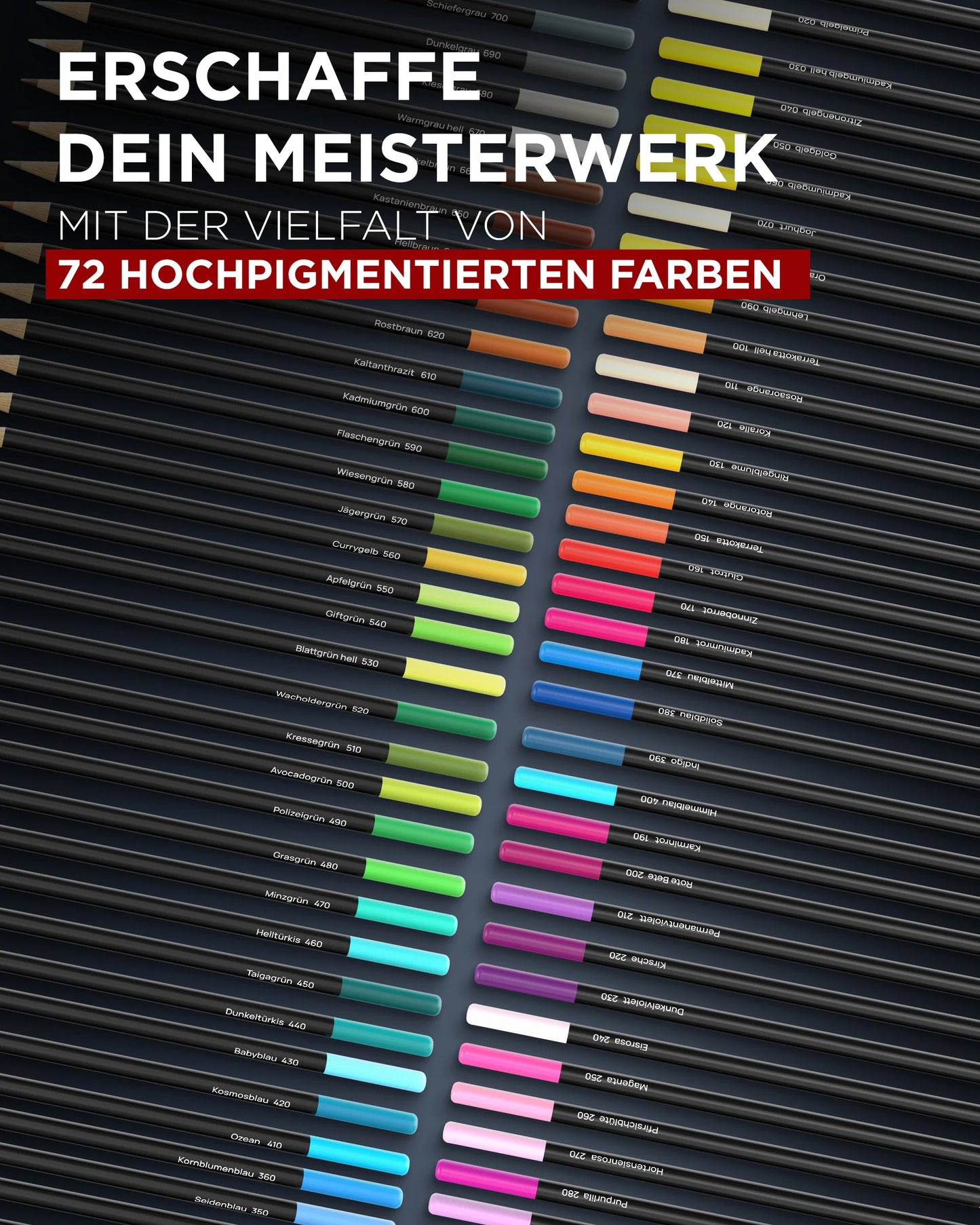 LIEBERGE Farbstifte in Profi-Nylon-Etui (72 Farben)