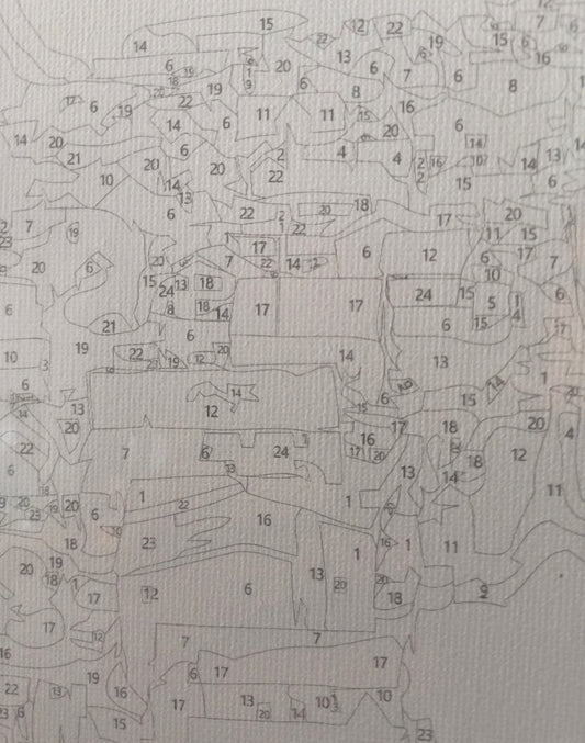 MI PRIMER CUADRO (pintura por números): "Fiordo Noruego" 40x50cm