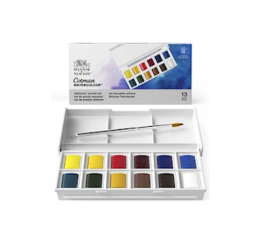 WINSOR & NEWTON™ Cotman Aquarell Pocket Box (12 1/2 Näpfchen)