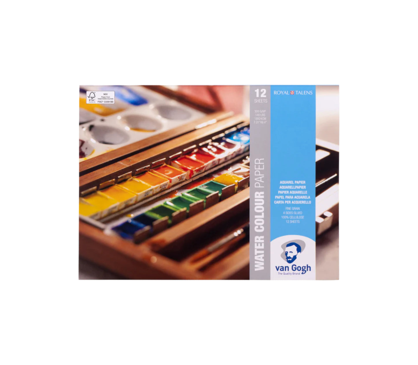 Bloc de papel de acuarela VAN GOGH 12 hojas 300gr blanco