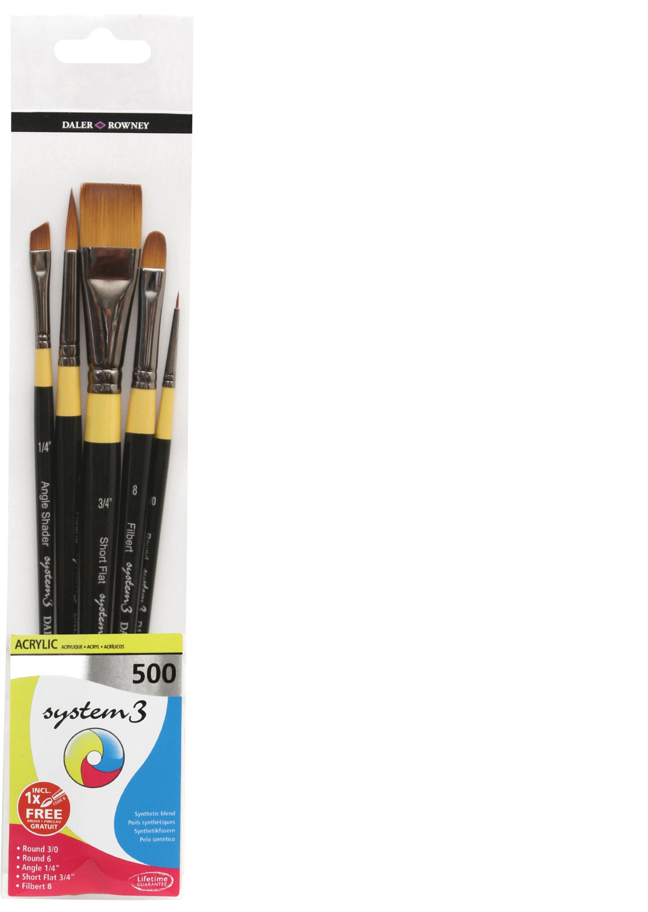 Juego de cepillos de mango corto SYSTEM3 500 (5 cepillos)