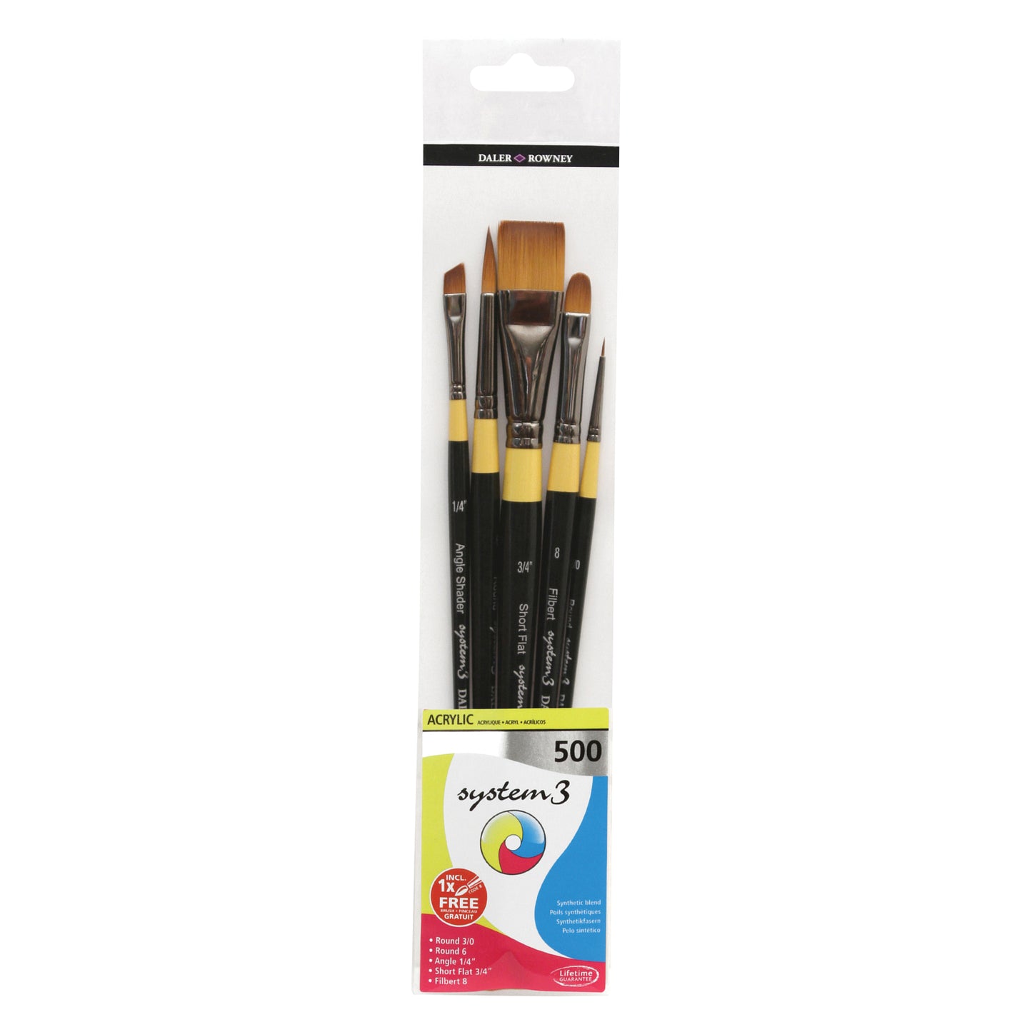 Juego de cepillos de mango corto SYSTEM3 500 (5 cepillos)