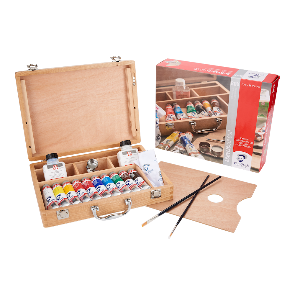 Base de juego de caja de madera con pintura acrílica VAN GOGH