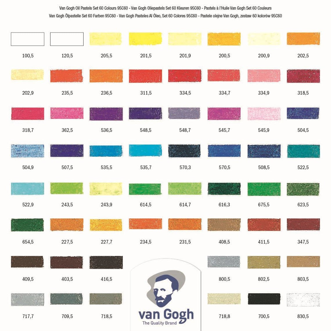 Juego completo de pasteles al óleo VAN GOGH (60 colores)