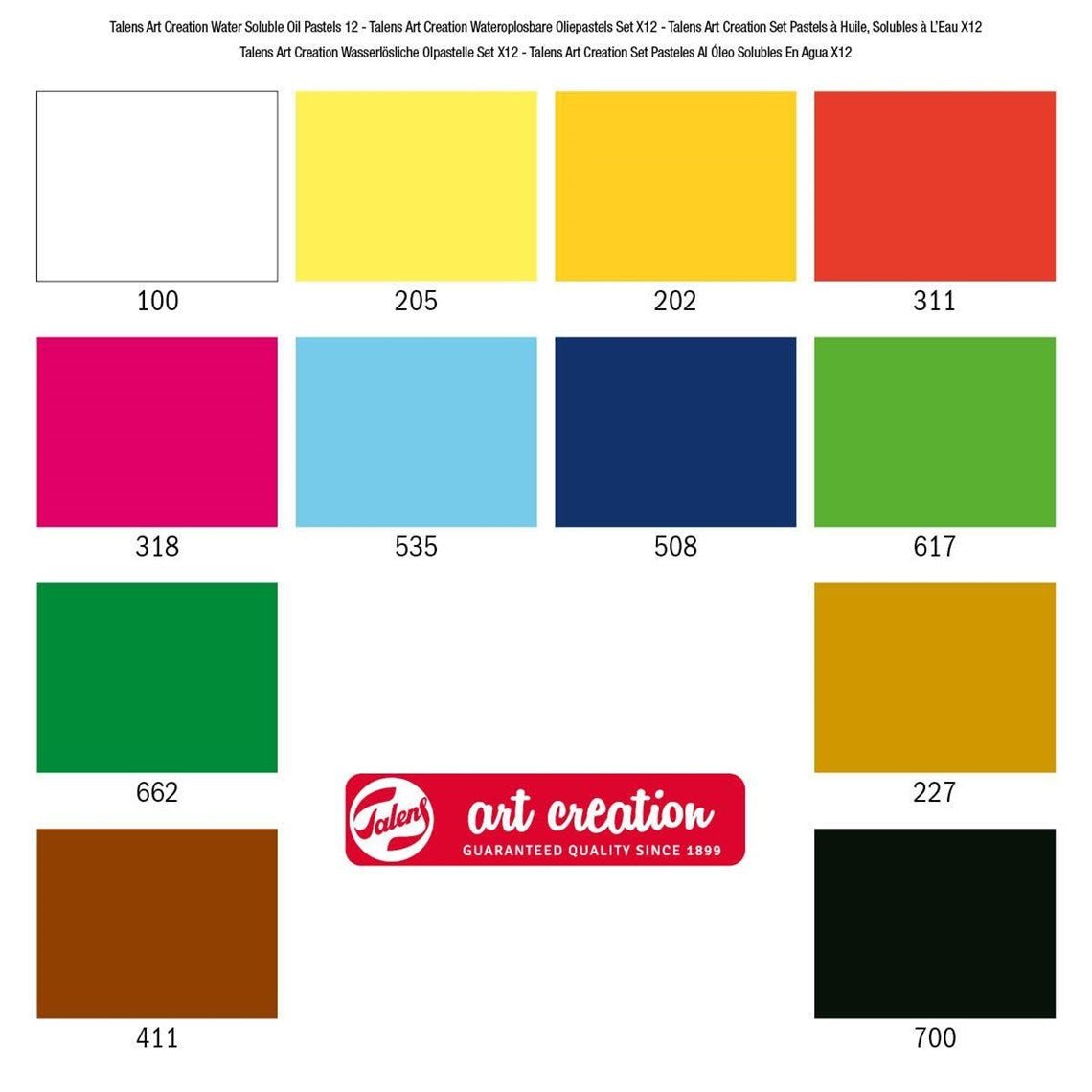 TALENS ART CREATION Wasserlösliche Ölpastell-Set (12 Farben)