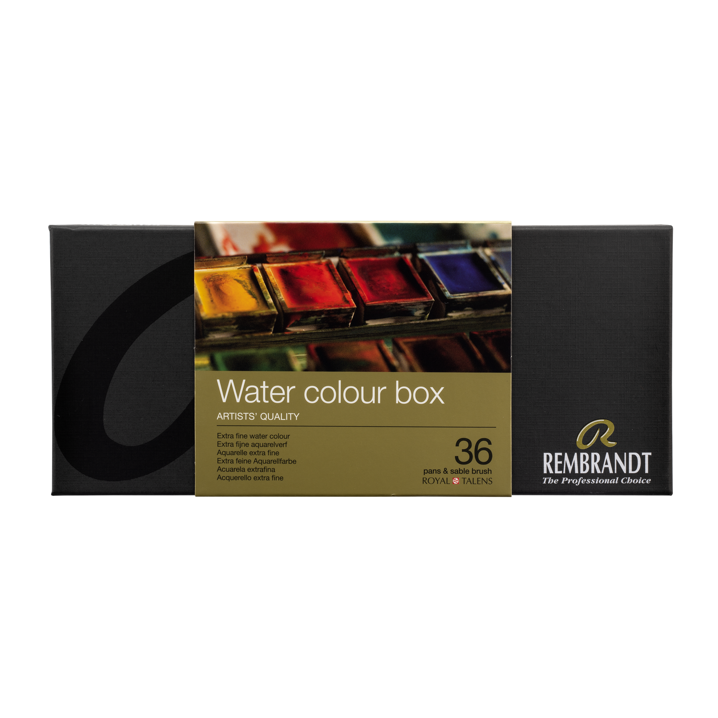 REMBRANDT Professionelles Aquarellfarben-Set, 36 halbe Näpfchen