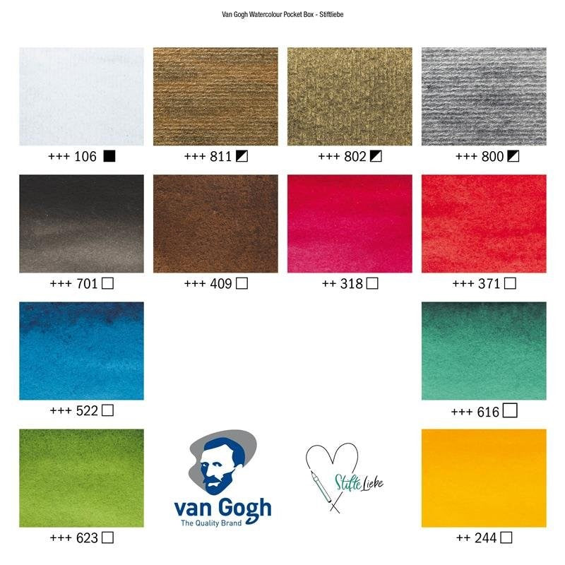 Caja de bolsillo navideña de acuarela VAN GOGH x STIFTELIEBE