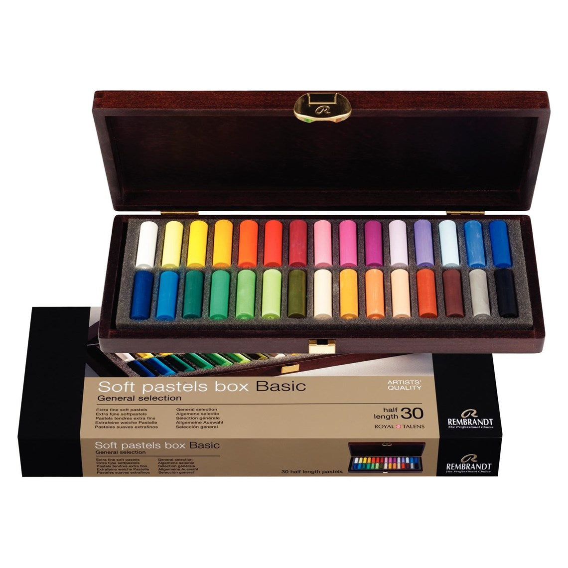 Caja básica REMBRANDT de pasteles suaves (30 medias, selección general)