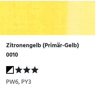 LUKAS Künstlerölfarben 1862 - Zitronengelb (Primär-Gelb) 0010 (37ml)