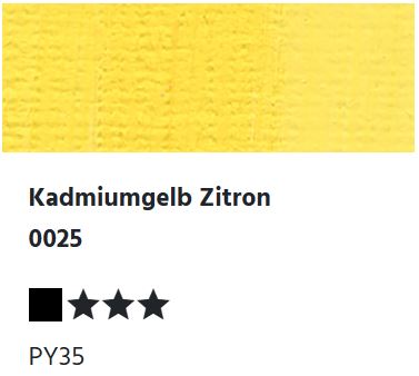 LUKAS Künstlerölfarben 1862 - Kadmiumgelb Zitron 0025 (37ml)